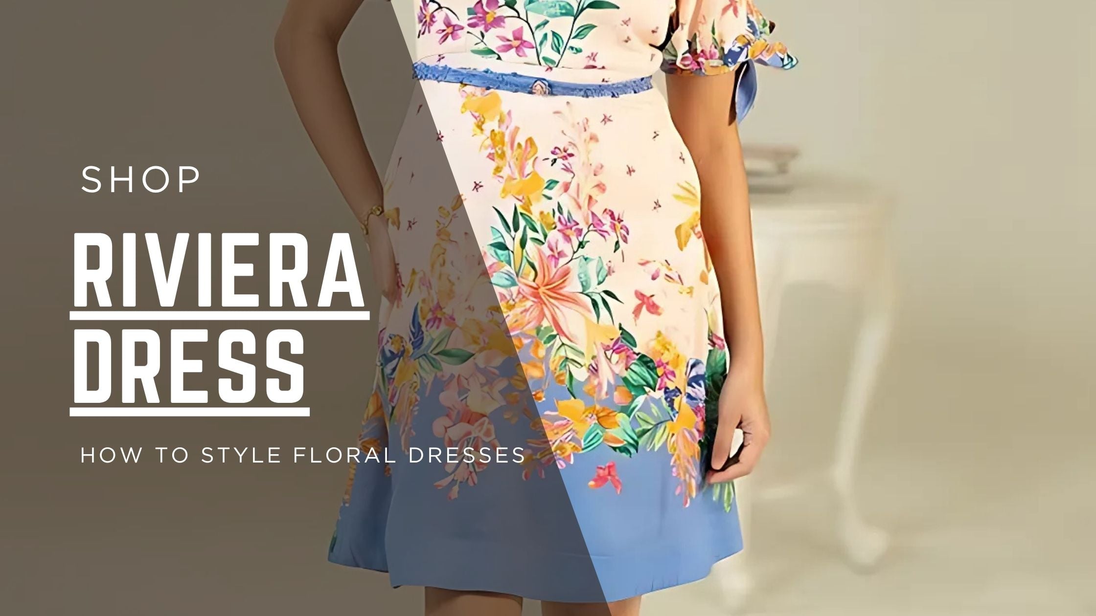 Riviera Dress | Fresh Blue Floral Short Dress for Women 2025
