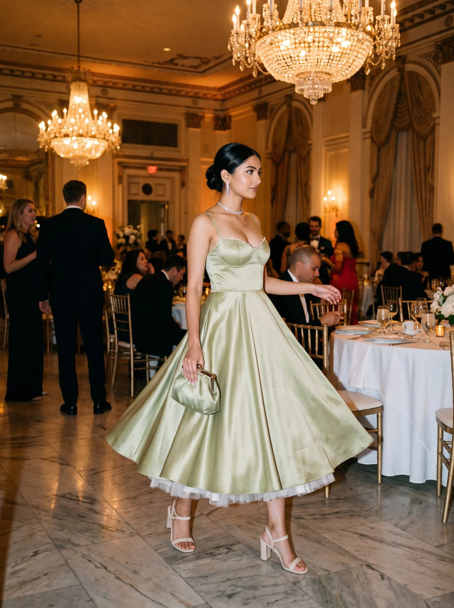 Olive Green Cotton Bustier Spaghetti Strap Midi Dress — verified customer review photo