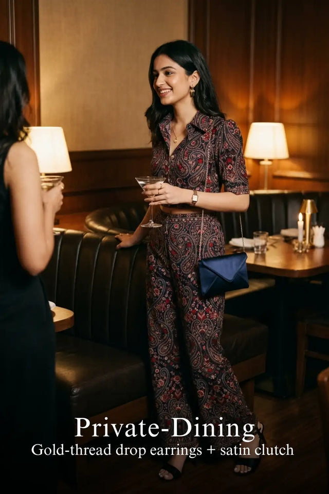 Crimson Paisley Navy Hand Embroidered Co-Ord Set — verified customer review photo