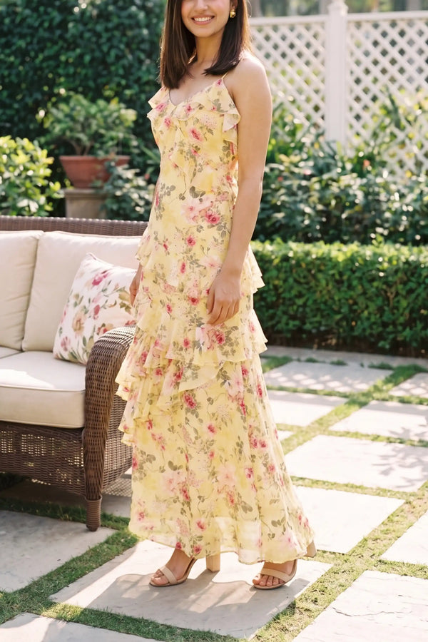 Tuscan Sun Ruffle Maxi Dress — view 4