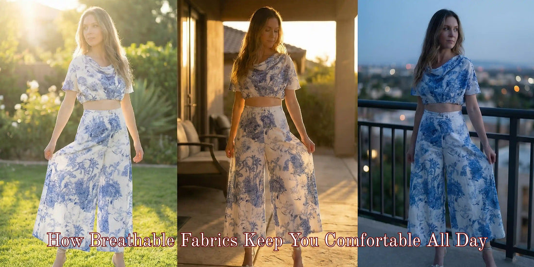 Outfits made with breathable fabrics for all day comfort and ease