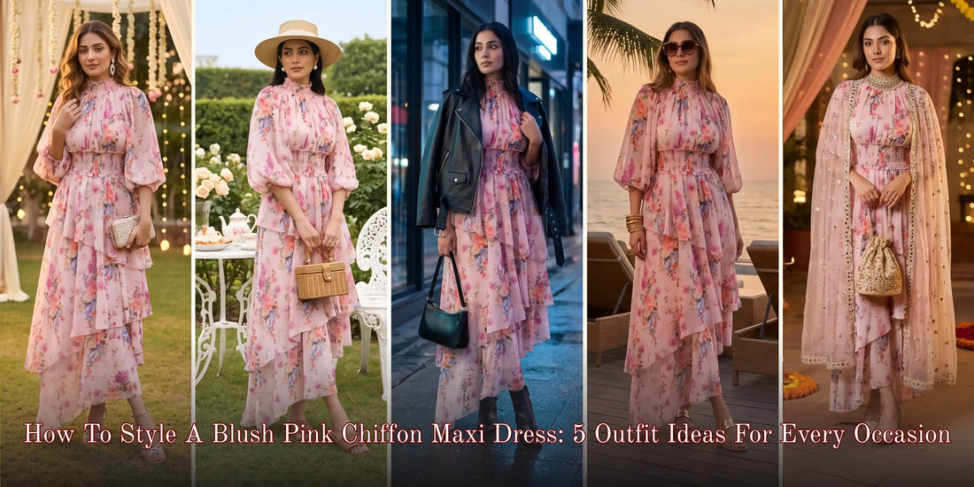 How To Style A Blush Pink Chiffon Maxi Dress