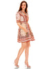 Printed fit and flare dress with collar