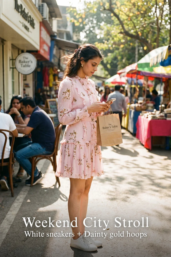 Hannah Ruffled Pink Floral Belted Mini Dress — view 4