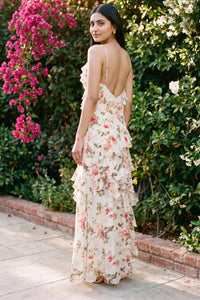 Amalfi Rose Ruffle Maxi Dress