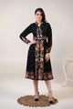 Twilight Garden Black Floral Belted Midi Dress Pretty Pixie