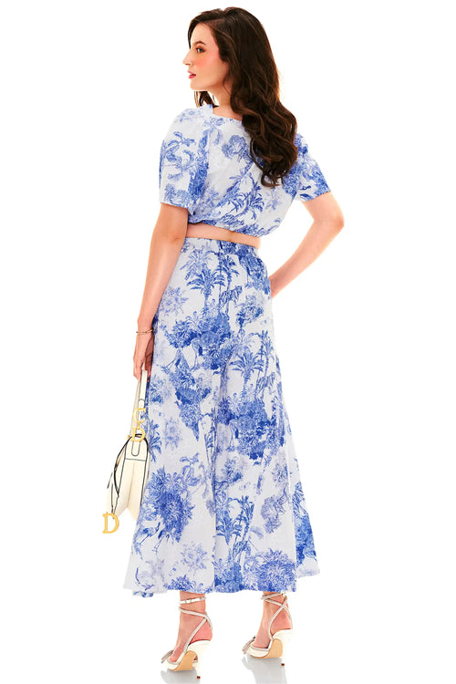Blue Toile Co-Ord Set back view