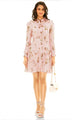 Hannah Ruffled Pink Floral Belted Mini Dress Pretty Pixie