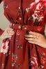 Pretty Pixie Floral Wrap Dress in Rust with Button Details and Waist Tie for a Stylish Look