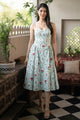 Mint Floral Bustier Midi Dress