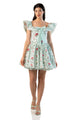 Mint Off-Shoulder Floral Ruffle Mini Dress Pretty Pixie
