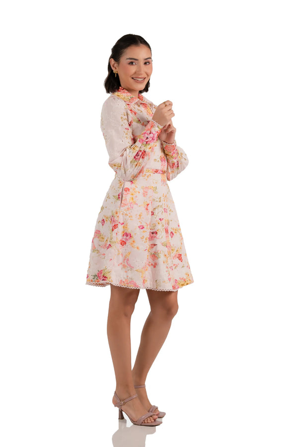 Blush Floral Belted Shirt Mini Dress — view 4