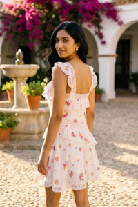 Prairie Rose Lace Ruffle Mini Dress