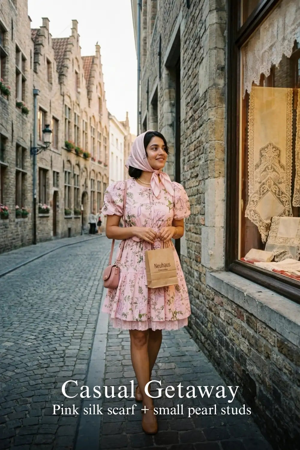 Pretty Pixie blossom pink puff-sleeve bow-belted mini dress for casual getaway.