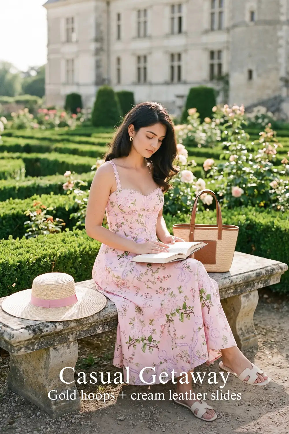 Blush Pink Floral Midi Dress