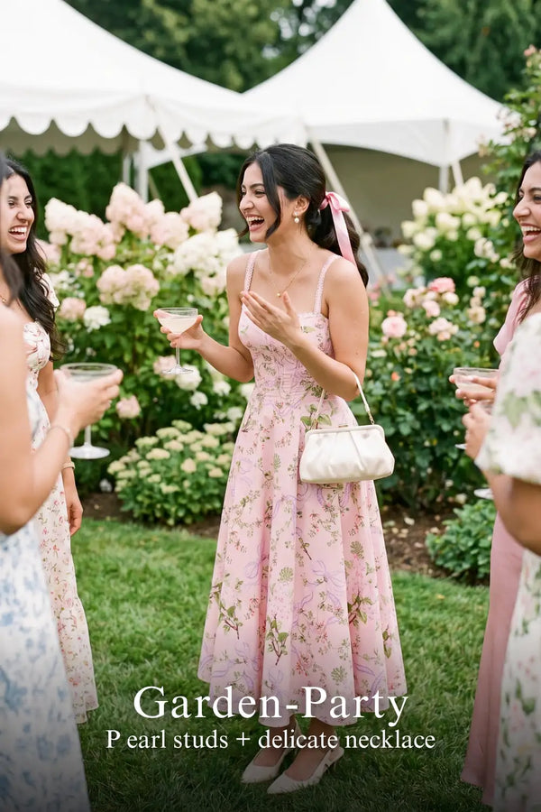Blush Pink Floral Lace-Up Corset Tiered Midi Dress — view 4