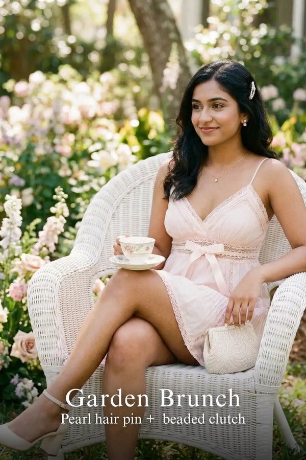 Blush Silk Lace-Trim Pleated Wrap V-Neck Slip Mini Dress — view 4