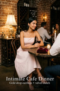 Pretty Pixie blush pink cotton spaghetti strap dress for intimate cafe dinner.
