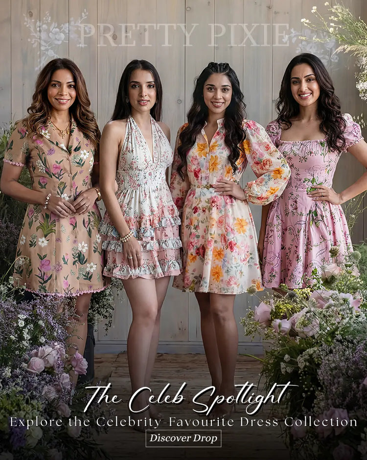Pretty Pixie Celeb Spotlight — celebrity favourite floral dresses for women, shop the new drop online India
