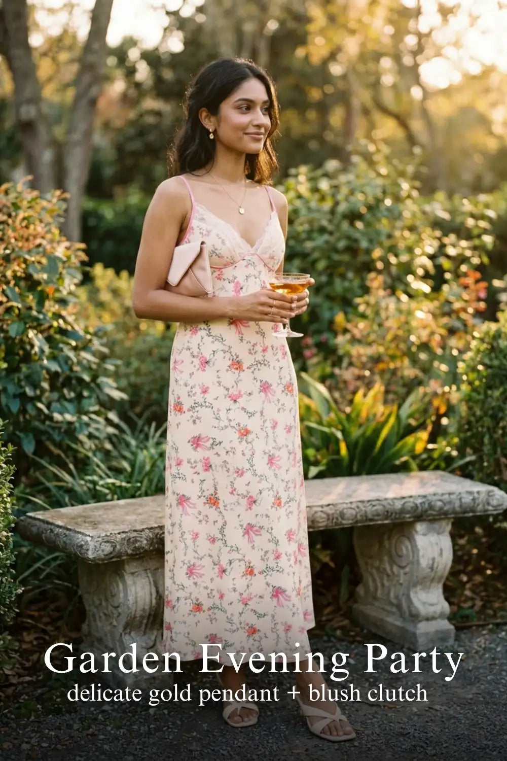 Pretty Pixie cream floral bow print lace bustier dress for garden evening party.