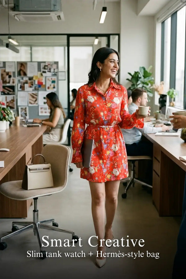 Crimson Floral Belted Mini Dress — view 4