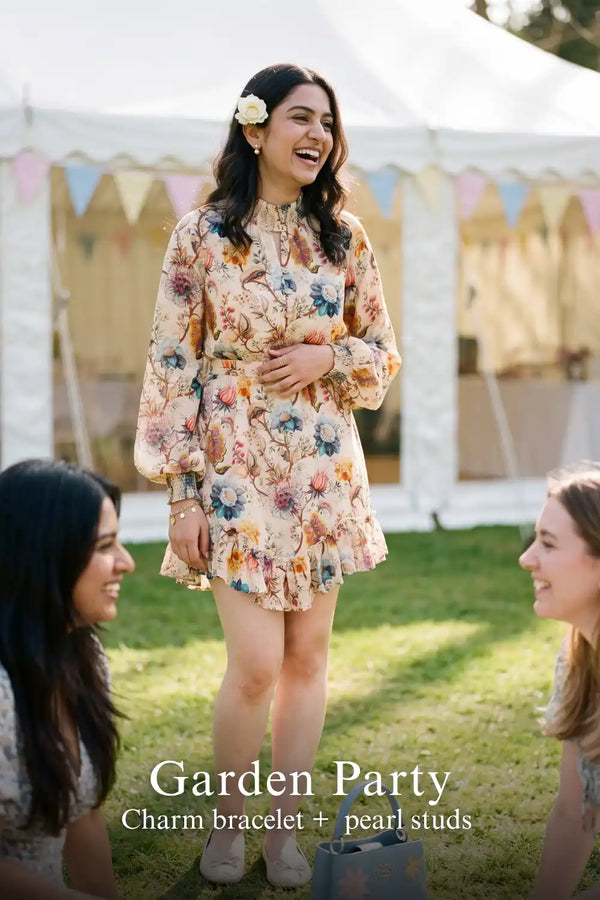 Ivory Floral Smocked-Neck Tie-Waist Mini Dress — view 3