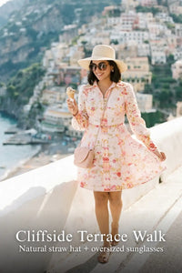Pretty Pixie blush floral belted shirt mini dress for cliffside terrace walk.