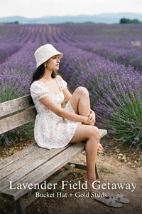 Pretty Pixie ivory puff-sleeve floral mini dress for lavender field getaway.