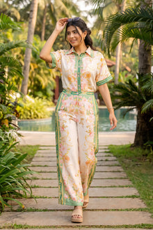 Ivory & Green Floral Co-Ord Set