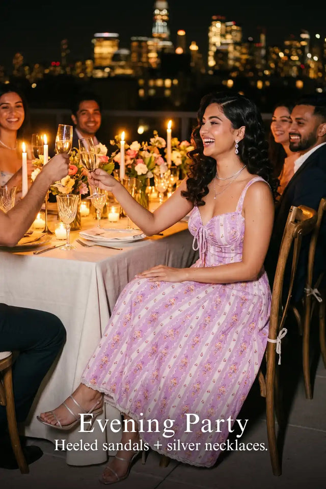 Lilac Floral Stripe Bustier Midi Dress — verified customer review photo