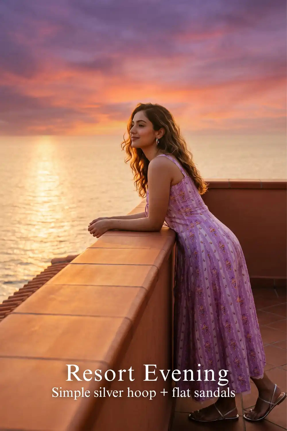 Pretty Pixie lilac floral stripe bustier midi dress for resort evening.