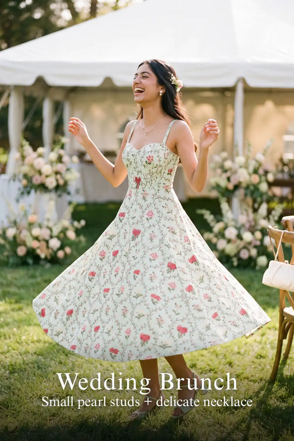 Mint Floral Bustier Midi Dress — view 3