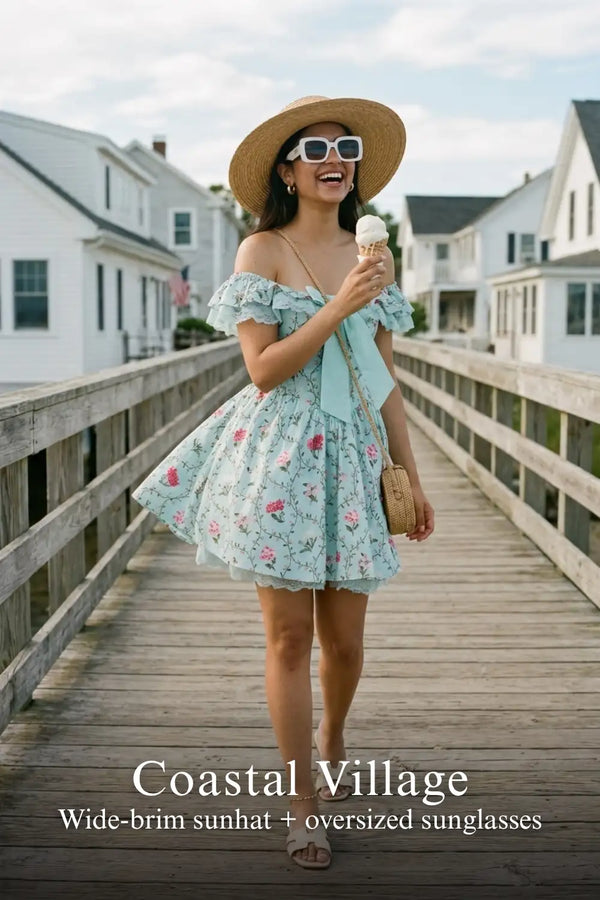 Mint Off-Shoulder Floral Ruffle Mini Dress — view 3