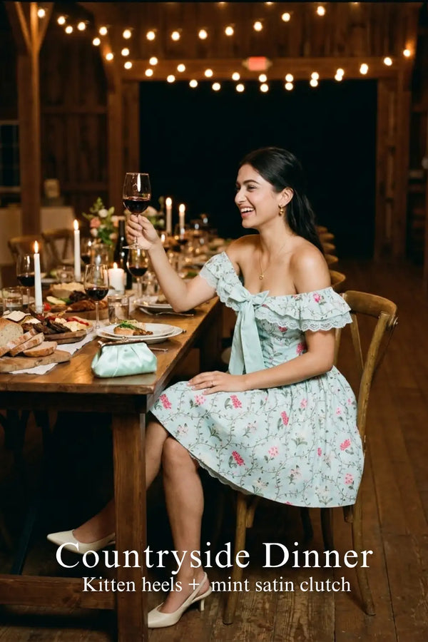 Mint Off-Shoulder Floral Ruffle Mini Dress — view 4