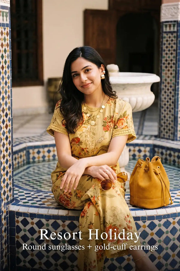 Mustard Yellow Floral Print Belted Co-Ord Set — view 3