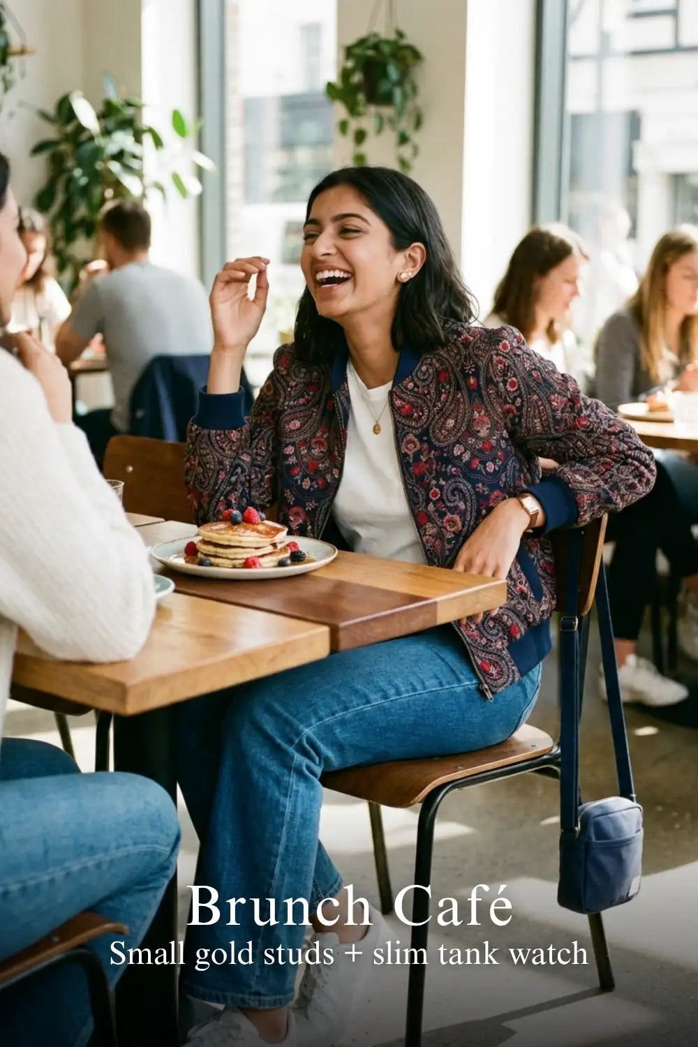 Pretty Pixie crimson paisley navy hand embroidered jacket for brunch cafe.