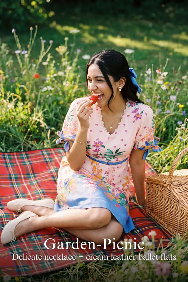 Pastel Pink Riviera Floral V-Neck Mini Dress — verified customer review photo