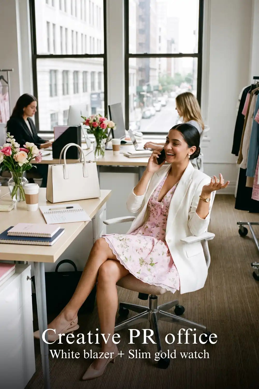 Pretty Pixie pink floral tie-neck cap-sleeve mini dress for smart casual.
