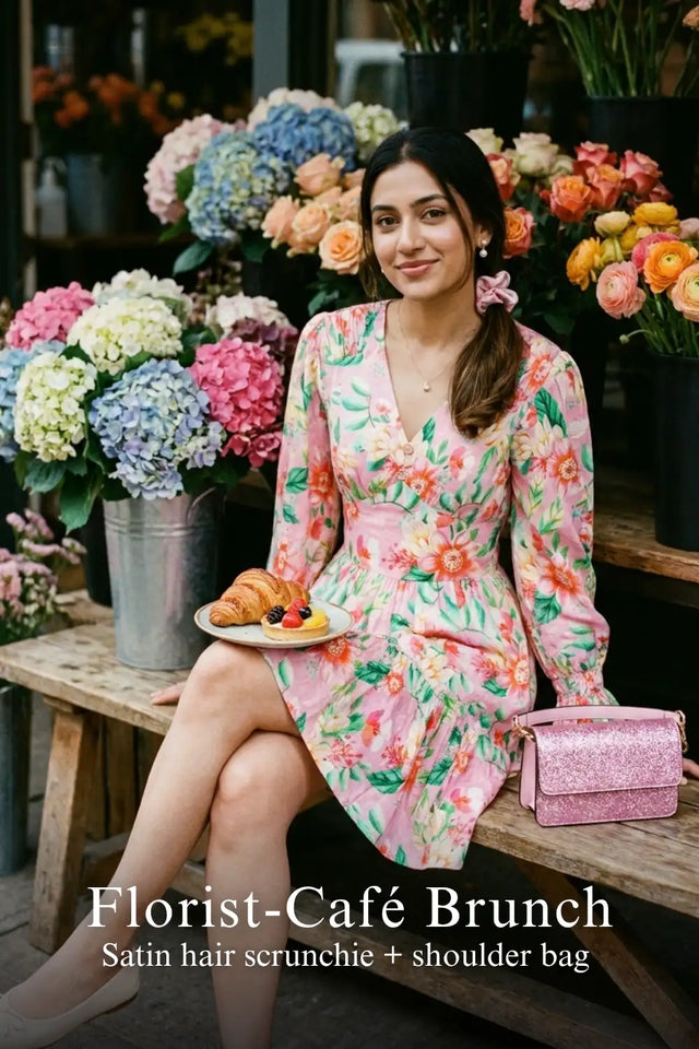 Orchid Pink Floral Tiered Ruffle Long-Sleeve Mini Dress — verified customer review photo