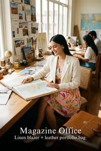 Pretty Pixie vibrant floral ruffled v-neck mini dress for magazine office.
