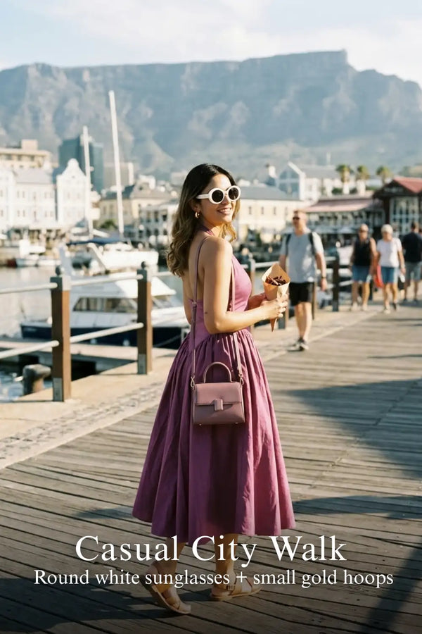 Plum Halter Bustier Cotton Midi Dress — view 2