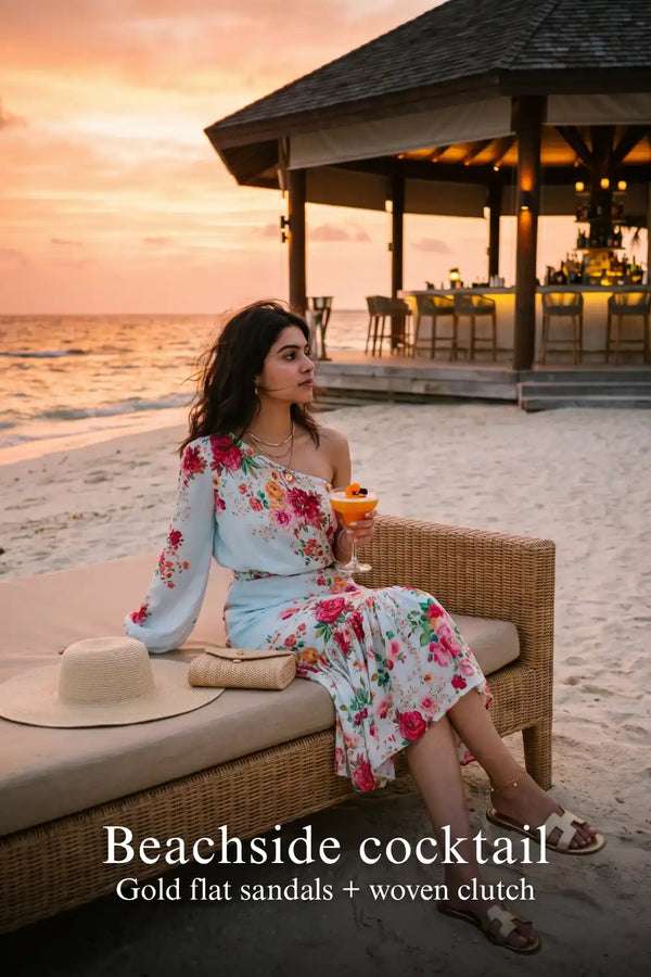 Powder Blue One-Shoulder Floral Ruffle Midi Dress — view 2