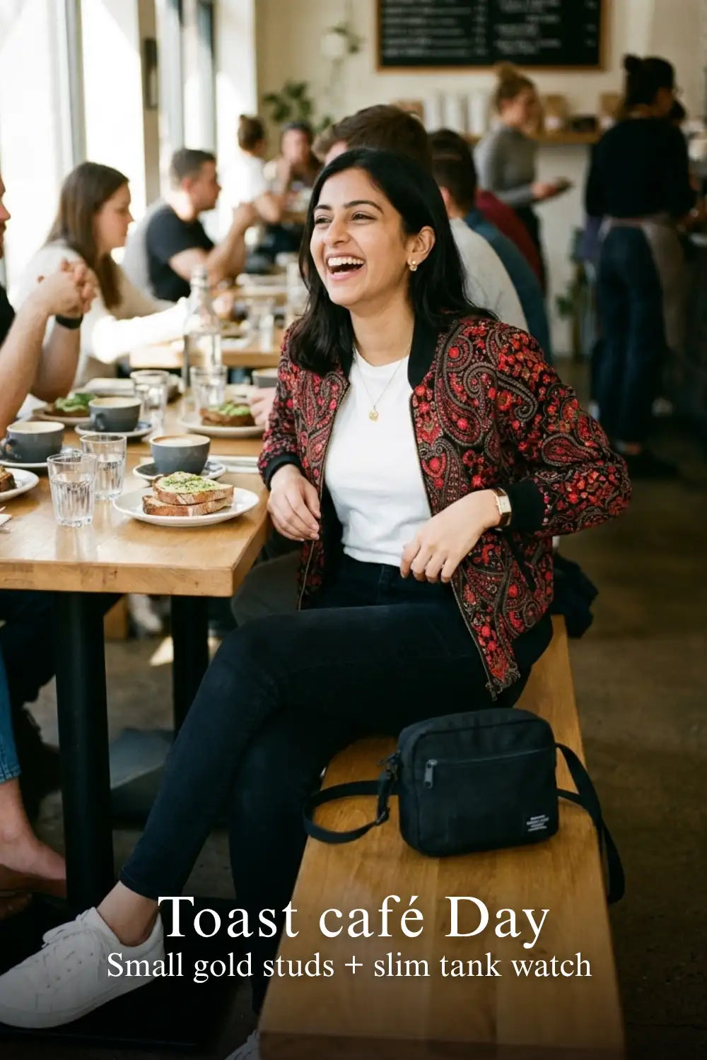 Pretty Pixie crimson paisley black hand embroidered jacket for toast cafe day.