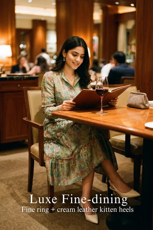 Sage Boho Green Jacquard Floral Belted Midi Dress — view 4