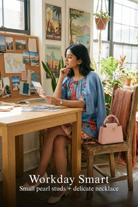Pretty Pixie blue floral puff-sleeve belted mini dress styled for a smart workday