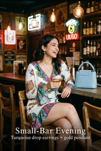 Pretty Pixie white floral wrap ruffle-hem long-sleeve mini dress styled for a small bar evening