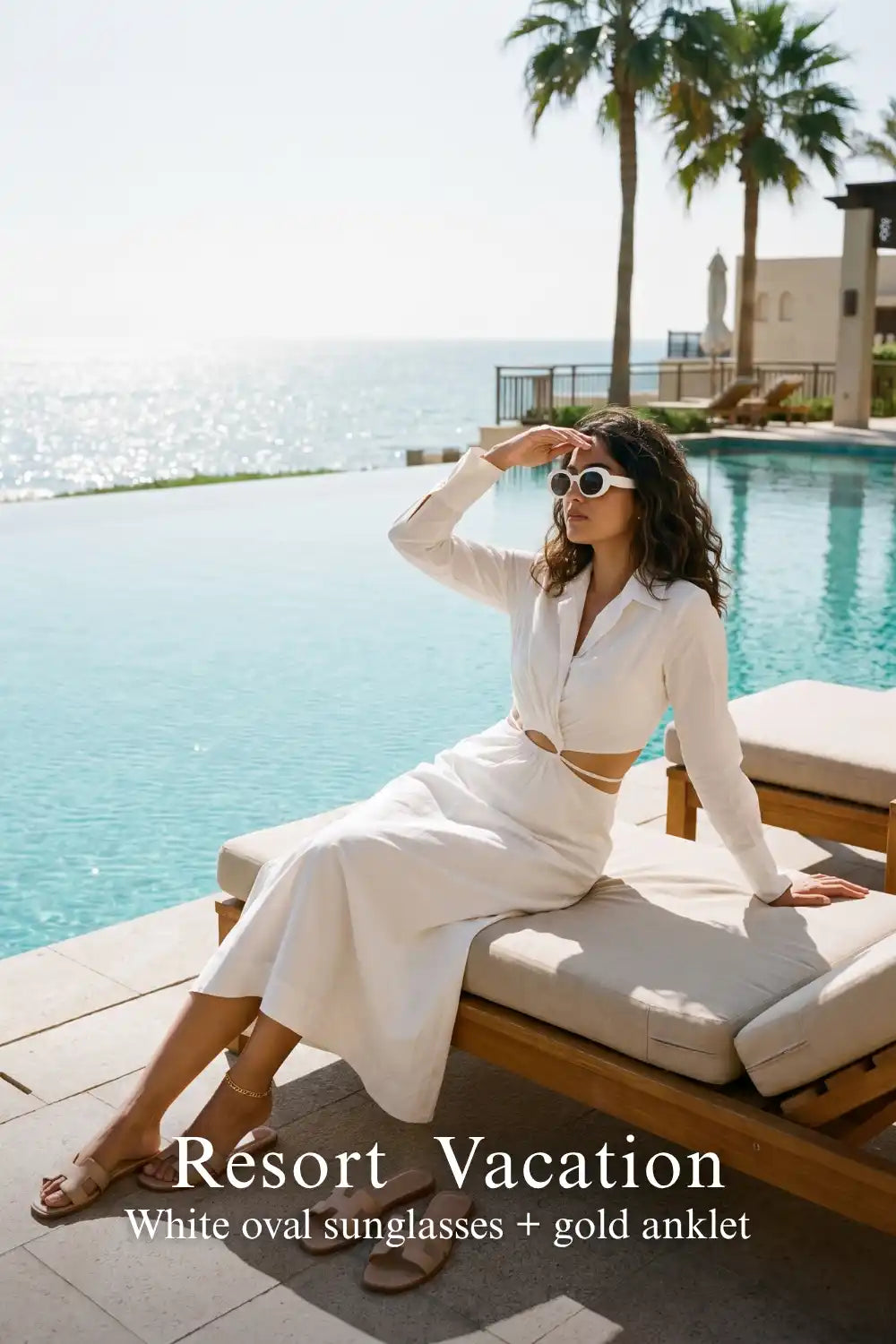 Pretty Pixie white cutout maxi shirt dress for resort vacation.