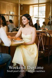 Pretty Pixie lemon yellow bustier cotton midi dress for weekend daytime.