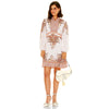 boho mini dress with long sleeves and floral embroidery, Pretty Pixie