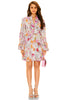 White floral belted mini dress